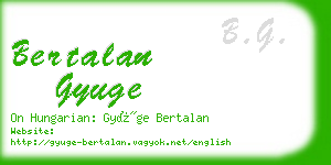 bertalan gyuge business card